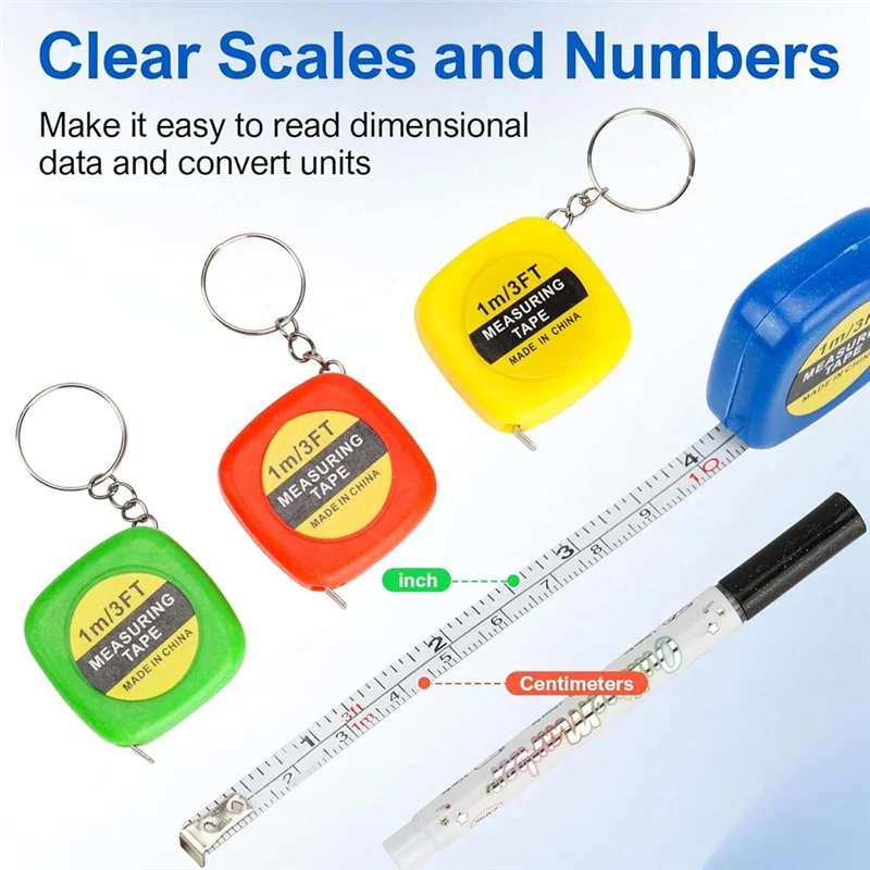 ABAE-80 PCS Keychain Tape Measure Small Tape Measure Keychains, 3 Ft Measuring Range Mini Retractable Measuring Tape
ABAE-80 PCS Keychain Tape Measure Small Tape Measure Keychains, 3 Ft Measuring Range Mini Retractable Measuring Tape