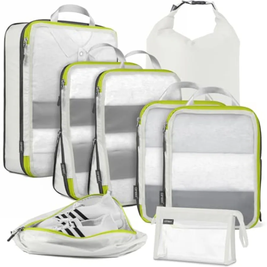Compression Packing Cubes Mesh, Lightweight Luggage Organizer Bags with Laundry Bag, Toiletries Bag and Shoe Bag, Travel Essent
Compression Packing Cubes Mesh, Lightweight Luggage Organizer Bags with Laundry Bag, Toiletries Bag and Shoe Bag, Travel Essent