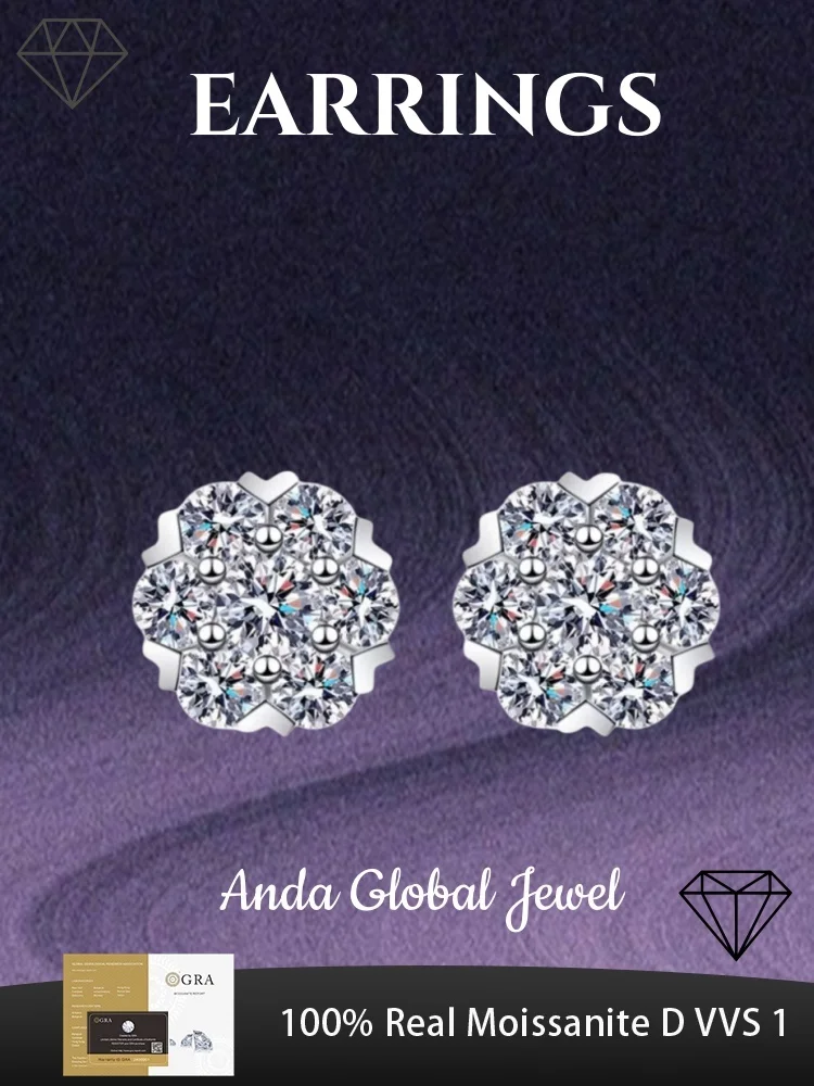 GRA Moissanite 925 Sterling Silver Earrings Suitable for Women To Wear Earrings A Noble and Romantic Light Luxury Gift
GRA Moissanite 925 Sterling Silver Earrings Suitable for Women To Wear Earrings A Noble and Romantic Light Luxury Gift
