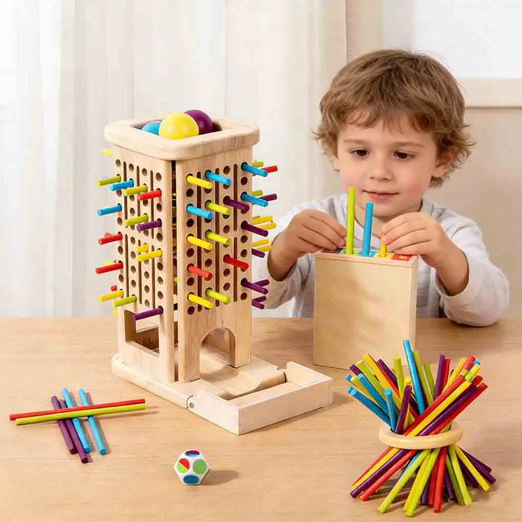Baby Motor Skills Toy Wooden Stick Tower Toy Baby Montessori Sensory Color Learning Counting Sticks Game Kids Balance Toy
Baby Motor Skills Toy Wooden Stick Tower Toy Baby Montessori Sensory Color Learning Counting Sticks Game Kids Balance Toy