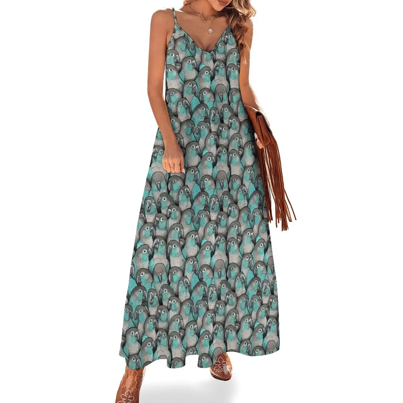Turquoise Green-Cheeked Conures Sleeveless Dress Long dress woman birthday dresses for women dress summer
Turquoise Green-Cheeked Conures Sleeveless Dress Long dress woman birthday dresses for women dress summer