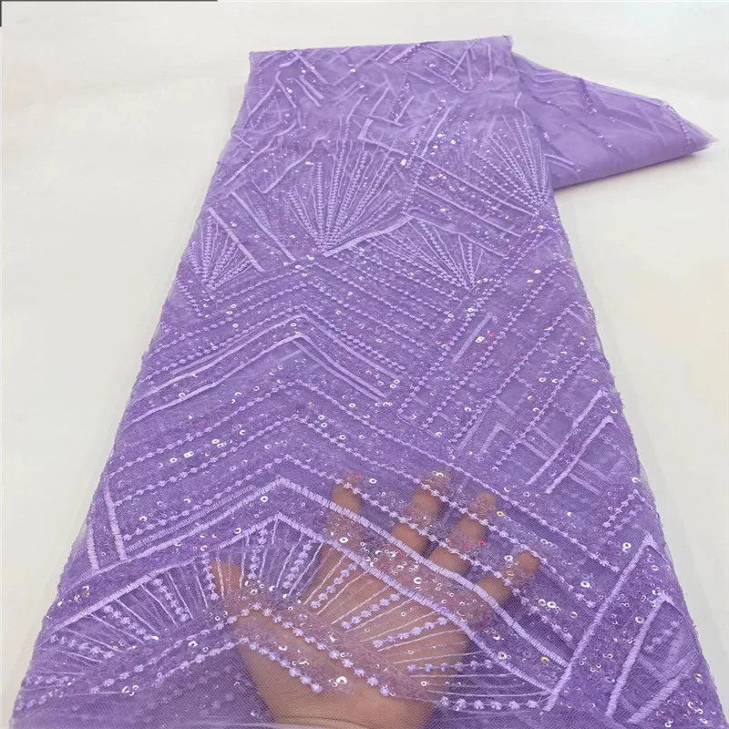 Purple African Lace Fabric with Sequins, French Tulle Embroidery, Mesh Material for Nigerian Robe, High Quality, 5 Yards, 2023
Purple African Lace Fabric with Sequins, French Tulle Embroidery, Mesh Material for Nigerian Robe, High Quality, 5 Yards, 2023