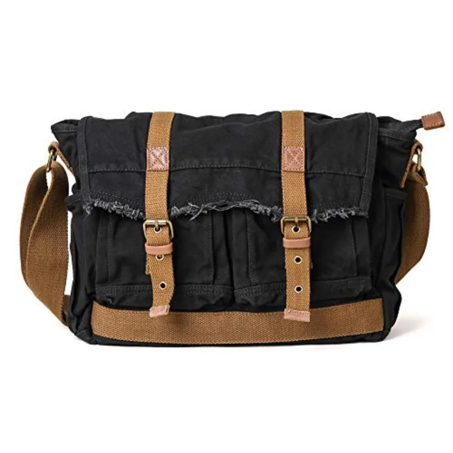 GOOTIUM Canvas Messenger Bag - Vintage Shoulder Bag Frayed Style Boho Purse
GOOTIUM Canvas Messenger Bag - Vintage Shoulder Bag Frayed Style Boho Purse