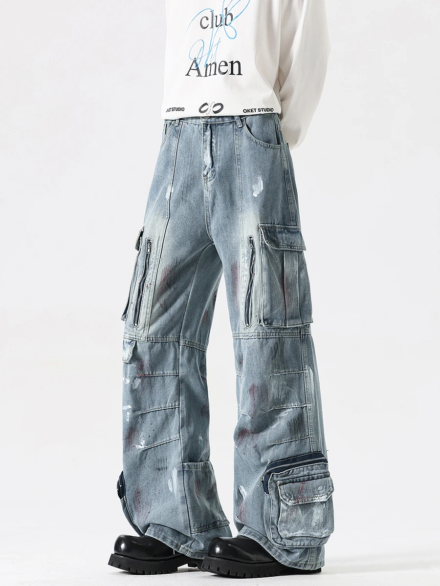 Джинсы Heavy Du American Sle fiti для мальчиков, мужские повседневные брюки с широкими штанинами и прямым кроем, свободные брюки в стиле хип-хоп
Джинсы Heavy Du American Sle fiti для мальчиков, мужские повседневные брюки с широкими штанинами и прямым кроем, свободные брюки в стиле хип-хоп