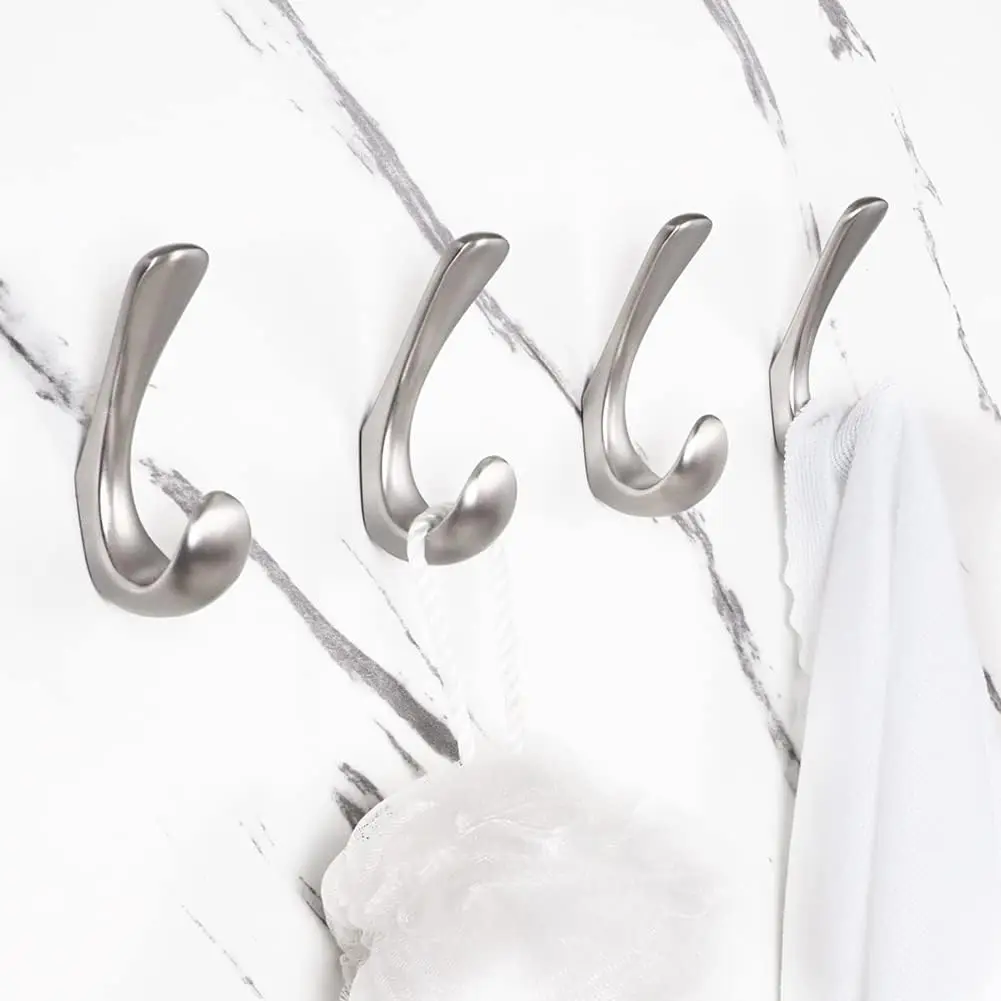 4 Pack Brushed Nickel Towel Hooks for Bathroom Wall Mounted, Heavy Duty Zinc Alloy with 22 lbs Capacity, Modern Design for
4 Pack Brushed Nickel Towel Hooks for Bathroom Wall Mounted, Heavy Duty Zinc Alloy with 22 lbs Capacity, Modern Design for