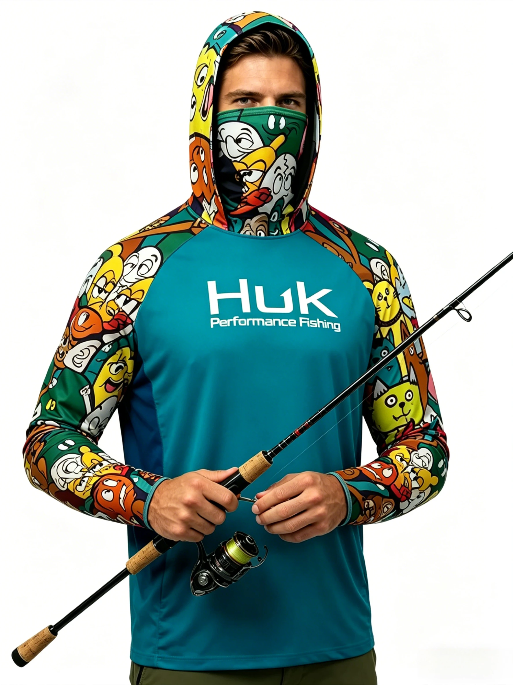 Xin Men Hooded Fishing Shirts Cartoon Long Sleeve Performance Neck Mask Fishing Clothing Sun Protection Breathable Fishing Tops
Xin Men Hooded Fishing Shirts Cartoon Long Sleeve Performance Neck Mask Fishing Clothing Sun Protection Breathable Fishing Tops