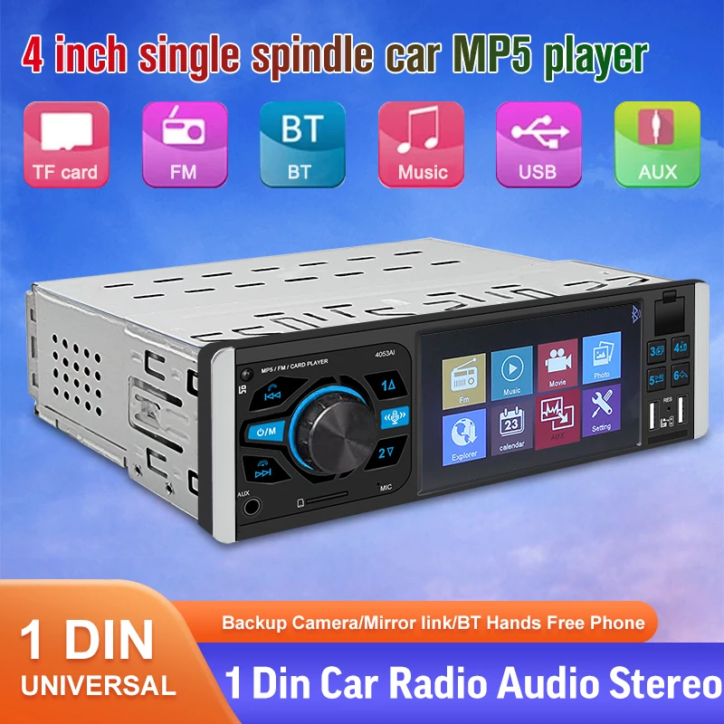 1 Din автомобильный радиоприемник, стерео плеер, цифровой Bluetooth, проигрыватель вызовов, FM-аудио, автомобильная стереосистема, музыка, USB, FM, с входом AUX и задней камерой
1 Din автомобильный радиоприемник, стерео плеер, цифровой Bluetooth, проигрыватель вызовов, FM-аудио, автомобильная стереосистема, музыка, USB, FM, с входом AUX и задней камерой