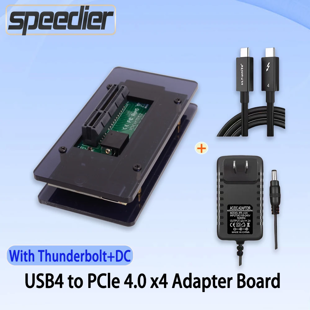 Плата адаптера Speedier USB4 к PCIe 4.0X4, совместимая с внешней графической картой Thunderbolt 5/4/3, основная плата для звуковой карты EGPU DMA
Плата адаптера Speedier USB4 к PCIe 4.0X4, совместимая с внешней графической картой Thunderbolt 5/4/3, основная плата для звуковой карты EGPU DMA