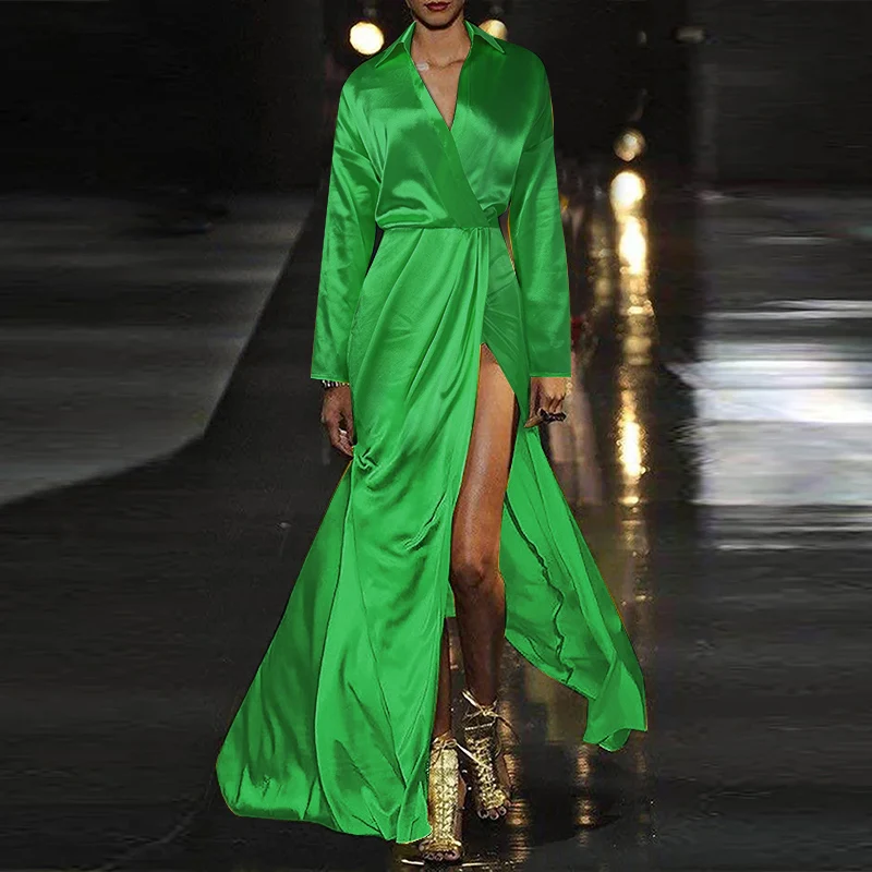 Элегантное длинное атласное платье-макси VONDA 2026: модное, однотонное, сексуальное, с V-образным вырезом, повседневное, для улицы, вечернее, нарядное
Элегантное длинное атласное платье-макси VONDA 2026: модное, однотонное, сексуальное, с V-образным вырезом, повседневное, для улицы, вечернее, нарядное