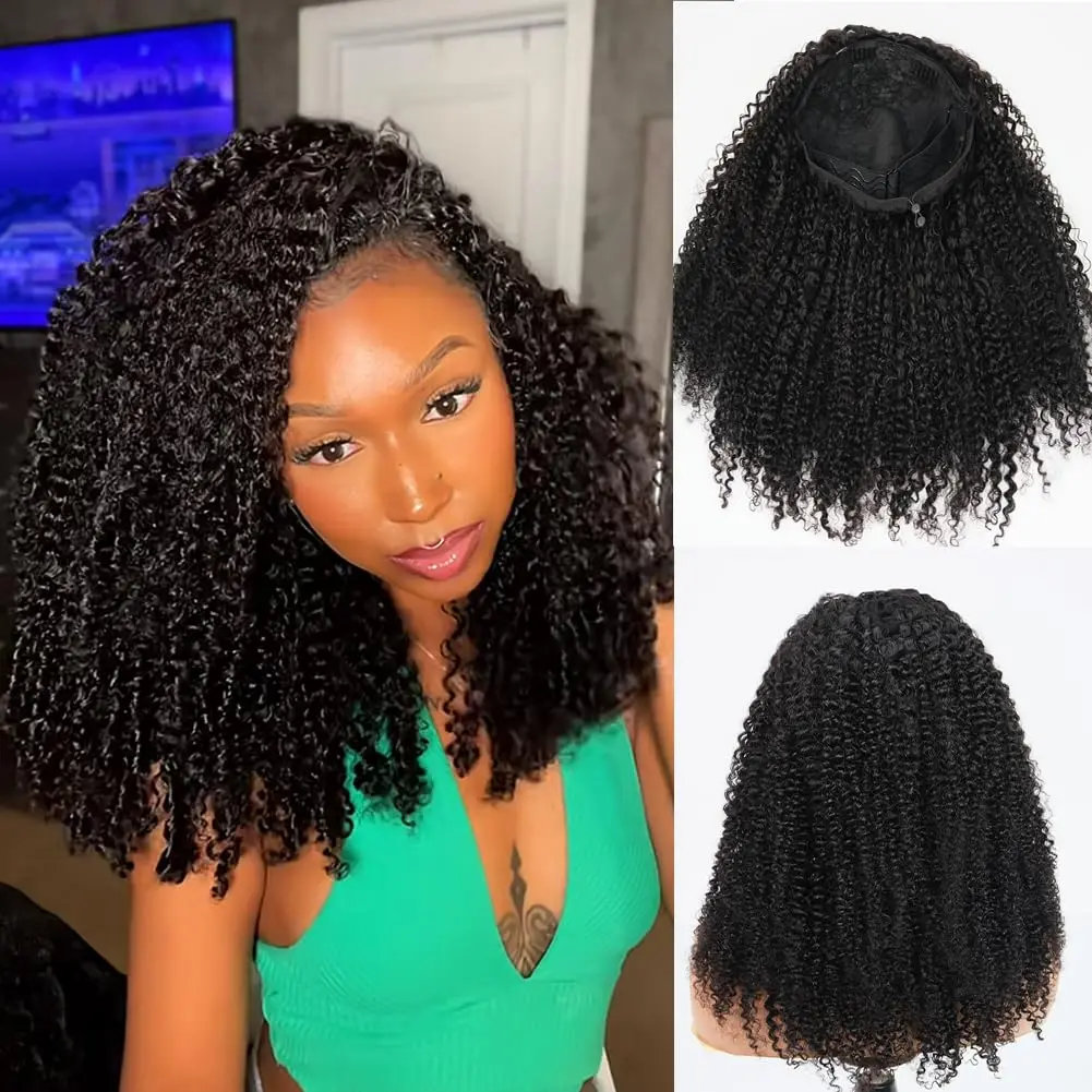 Half Wig Human Hair Kinky Curly Glueless Wigs Upgrade 3 IN 1 Half Wig with Drawstring Seamless Clip Ins Flip Over Wear and Go
Half Wig Human Hair Kinky Curly Glueless Wigs Upgrade 3 IN 1 Half Wig with Drawstring Seamless Clip Ins Flip Over Wear and Go