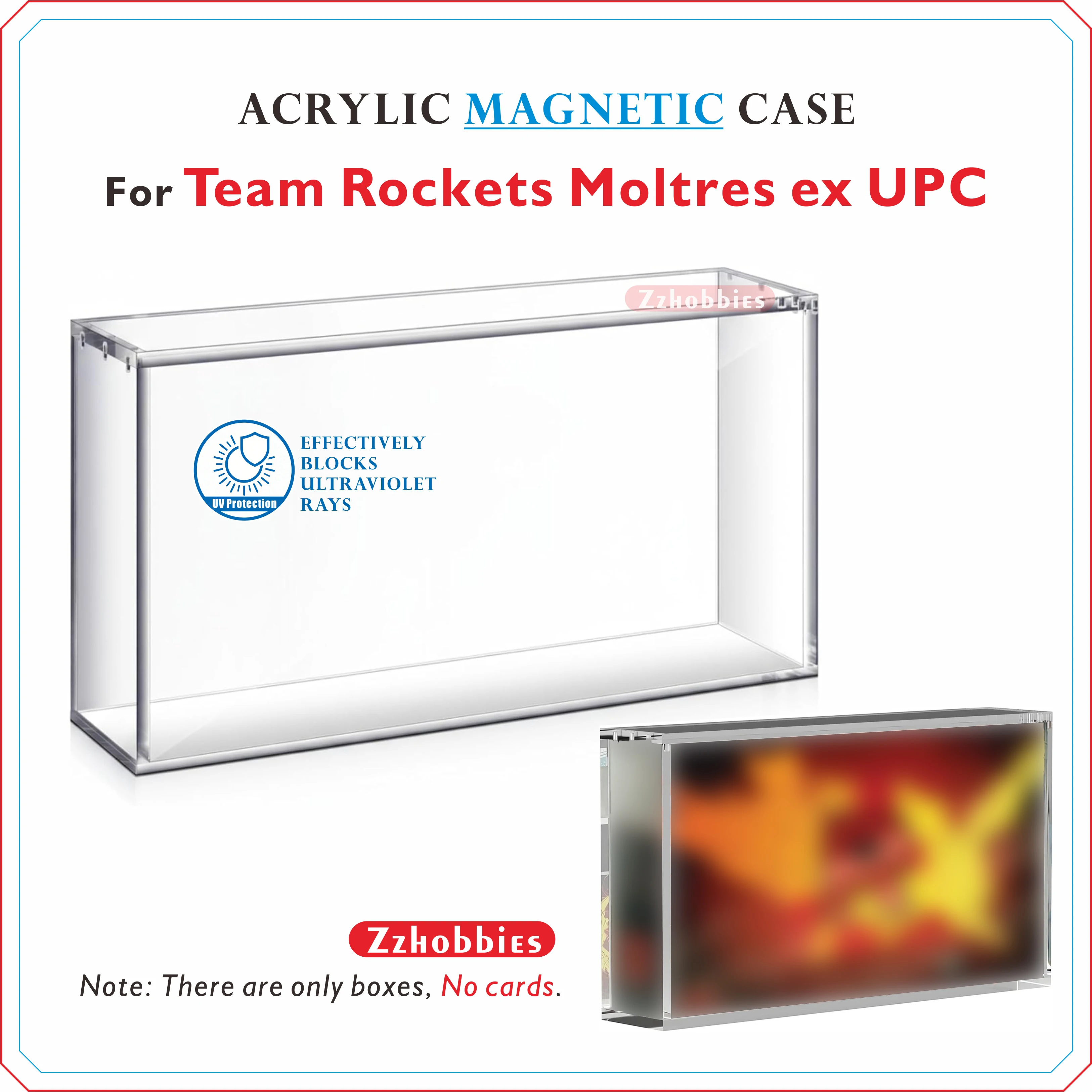 1PCS Acrylic Magnetic Case 5mm For Team Rocket's Moltres UPC Clear Display Case
1PCS Acrylic Magnetic Case 5mm For Team Rocket's Moltres UPC Clear Display Case