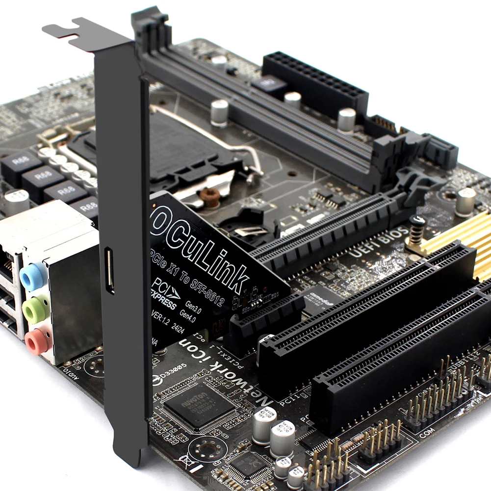 PCIe To SFF 8611&8612 Adapter Card PCIe 4.0X4/X1 To Oculink Adapter PCIe OCuLink SFF-8612 Adapter Card for Os/Windows/Linux
PCIe To SFF 8611&8612 Adapter Card PCIe 4.0X4/X1 To Oculink Adapter PCIe OCuLink SFF-8612 Adapter Card for Os/Windows/Linux