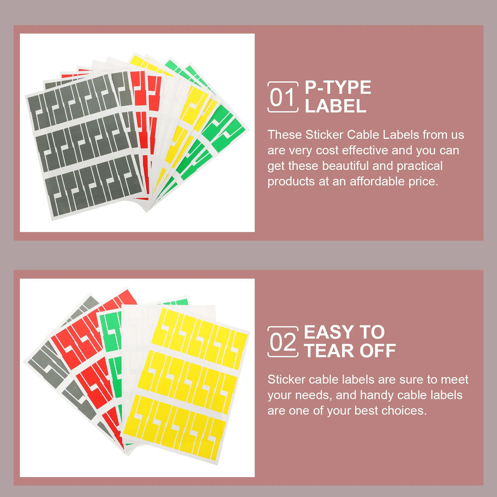 A4 Colorful Self adhesive Waterproof Tear resistant Cable Labels Stickers for Network Wire Management School Office
A4 Colorful Self adhesive Waterproof Tear resistant Cable Labels Stickers for Network Wire Management School Office