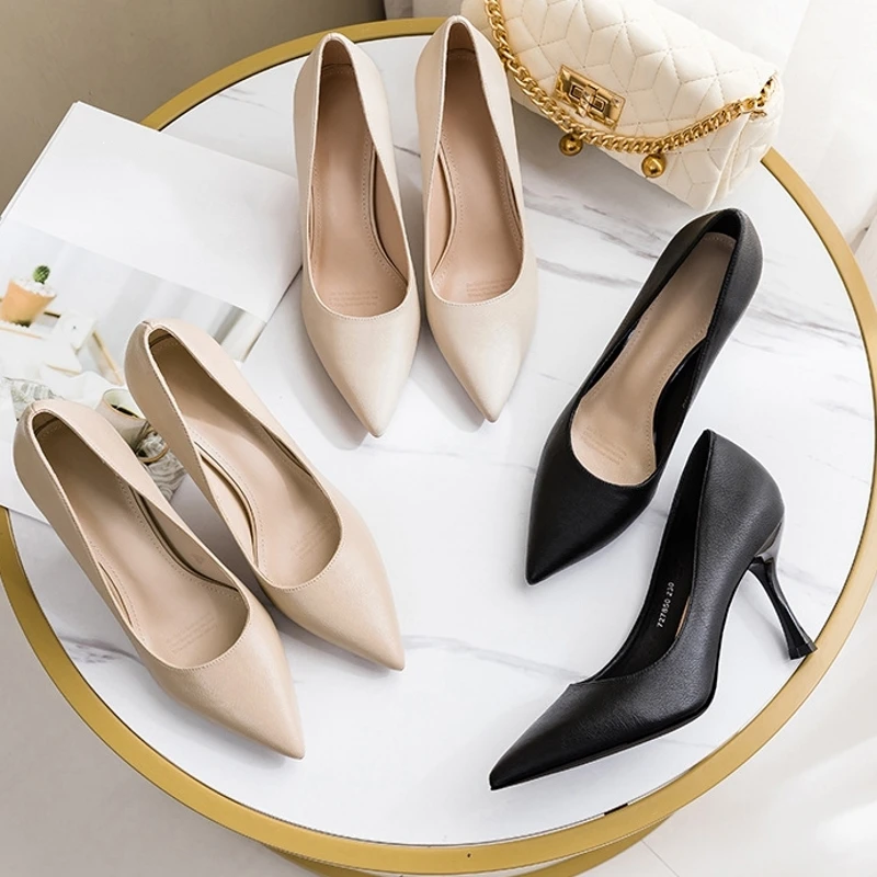 Spring Autumn Work Casual Office Shoes Women 6.5cm/8.5cm Thin High Heels Simple Pointed Toe Woman Leather Pumps For Girl B013
Spring Autumn Work Casual Office Shoes Women 6.5cm/8.5cm Thin High Heels Simple Pointed Toe Woman Leather Pumps For Girl B013