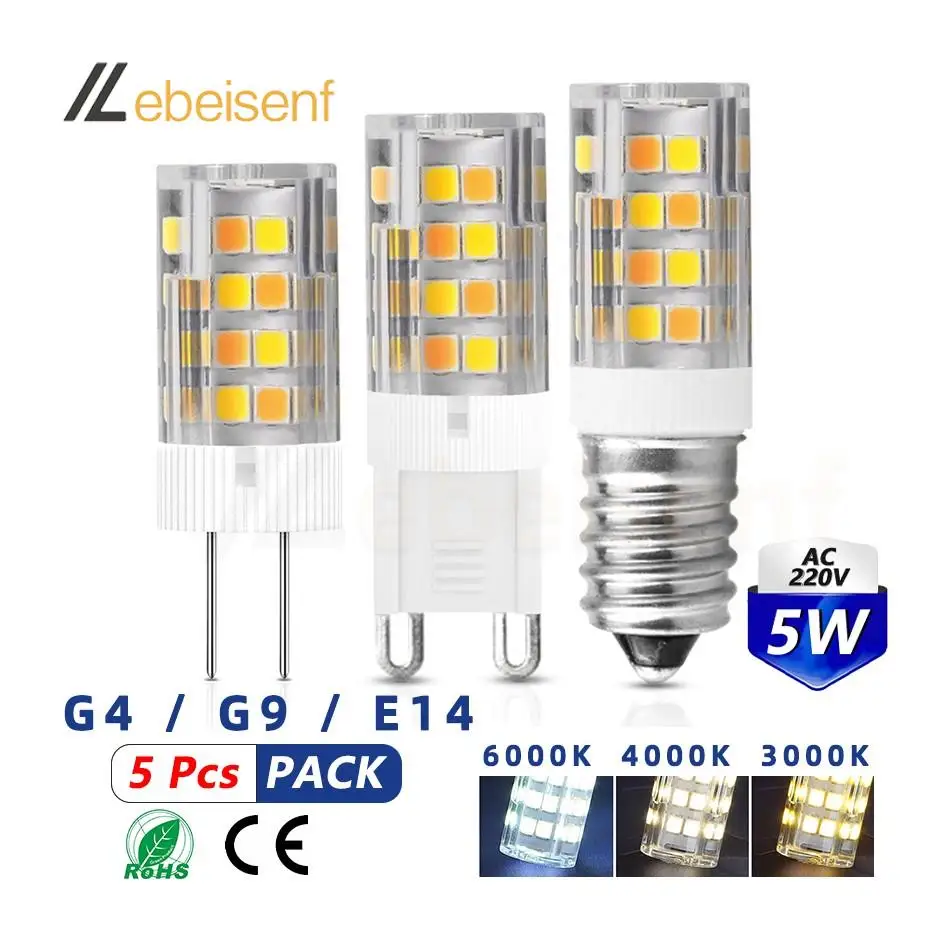 5Pcs/Lot LED 5W Bulb G9 G4 E14 Ceramic Base High Voltage 220V Corn Lamp Warm White Cool White Natural Light 3 Color Dimming
5Pcs/Lot LED 5W Bulb G9 G4 E14 Ceramic Base High Voltage 220V Corn Lamp Warm White Cool White Natural Light 3 Color Dimming