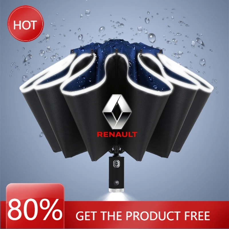 Автоматический зонт со светоотражающей полосой, зонт со светодиодной подсветкой для Renault Sport Duster Megane 2 3 4, Clio Fluence
Автоматический зонт со светоотражающей полосой, зонт со светодиодной подсветкой для Renault Sport Duster Megane 2 3 4, Clio Fluence