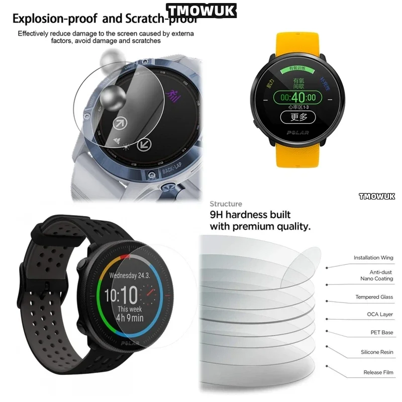 For Polar Vantage V V2 M M2 M3 Ignite 2 Pacer Pro Grit X Pro Unite Polar M200 - Shockproof Tempered Glass Screen Protector
For Polar Vantage V V2 M M2 M3 Ignite 2 Pacer Pro Grit X Pro Unite Polar M200 - Shockproof Tempered Glass Screen Protector