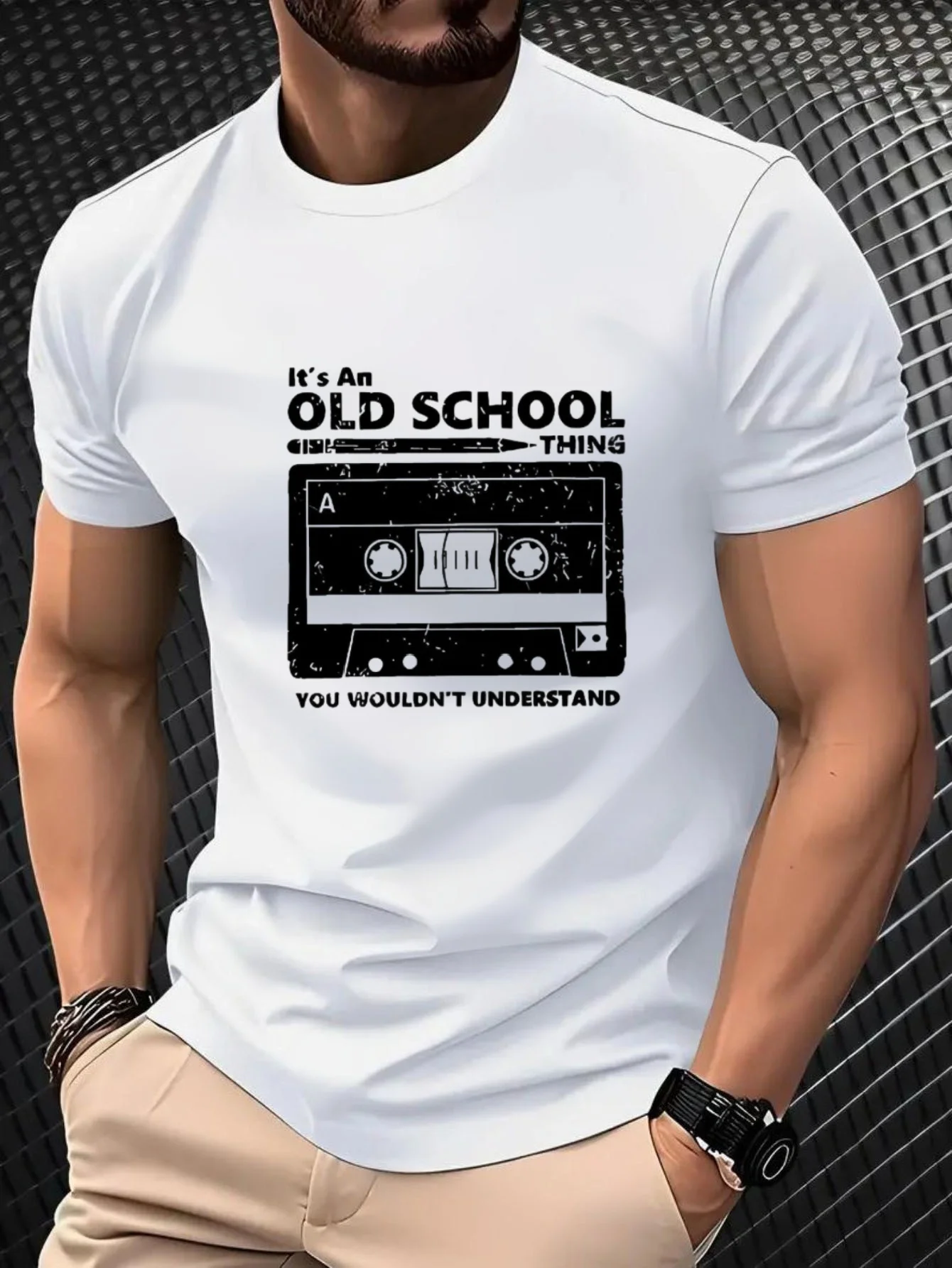 Old School Cassette Tape Graphic Tee Men's Casual Cotton Short Sleeve T-Shirt Retro Print Trip Attire
Old School Cassette Tape Graphic Tee Men's Casual Cotton Short Sleeve T-Shirt Retro Print Trip Attire
