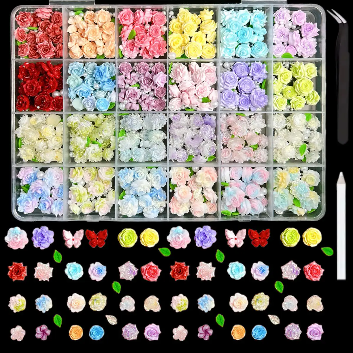 1 коробка, сказочные ослепительные красочные цветочные подвески для ногтей, 3D смола, роза, жемчужный лист, смешанные украшения для дизайна ногтей, аксессуары для маникюра «сделай сам»
1 коробка, сказочные ослепительные красочные цветочные подвески для ногтей, 3D смола, роза, жемчужный лист, смешанные украшения для дизайна ногтей, аксессуары для маникюра «сделай сам»