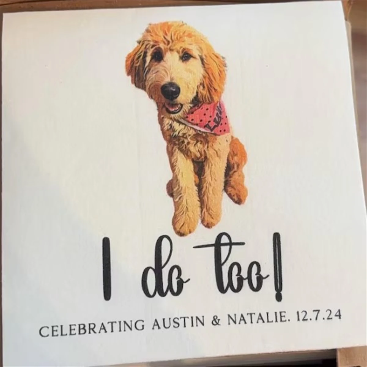 50Pcs Personalized Pet Wedding Cocktail Napkins, Full Color Custom Wedding Napkins, Dog or Cat Cocktail Napkins, Watercolor Pet
50Pcs Personalized Pet Wedding Cocktail Napkins, Full Color Custom Wedding Napkins, Dog or Cat Cocktail Napkins, Watercolor Pet