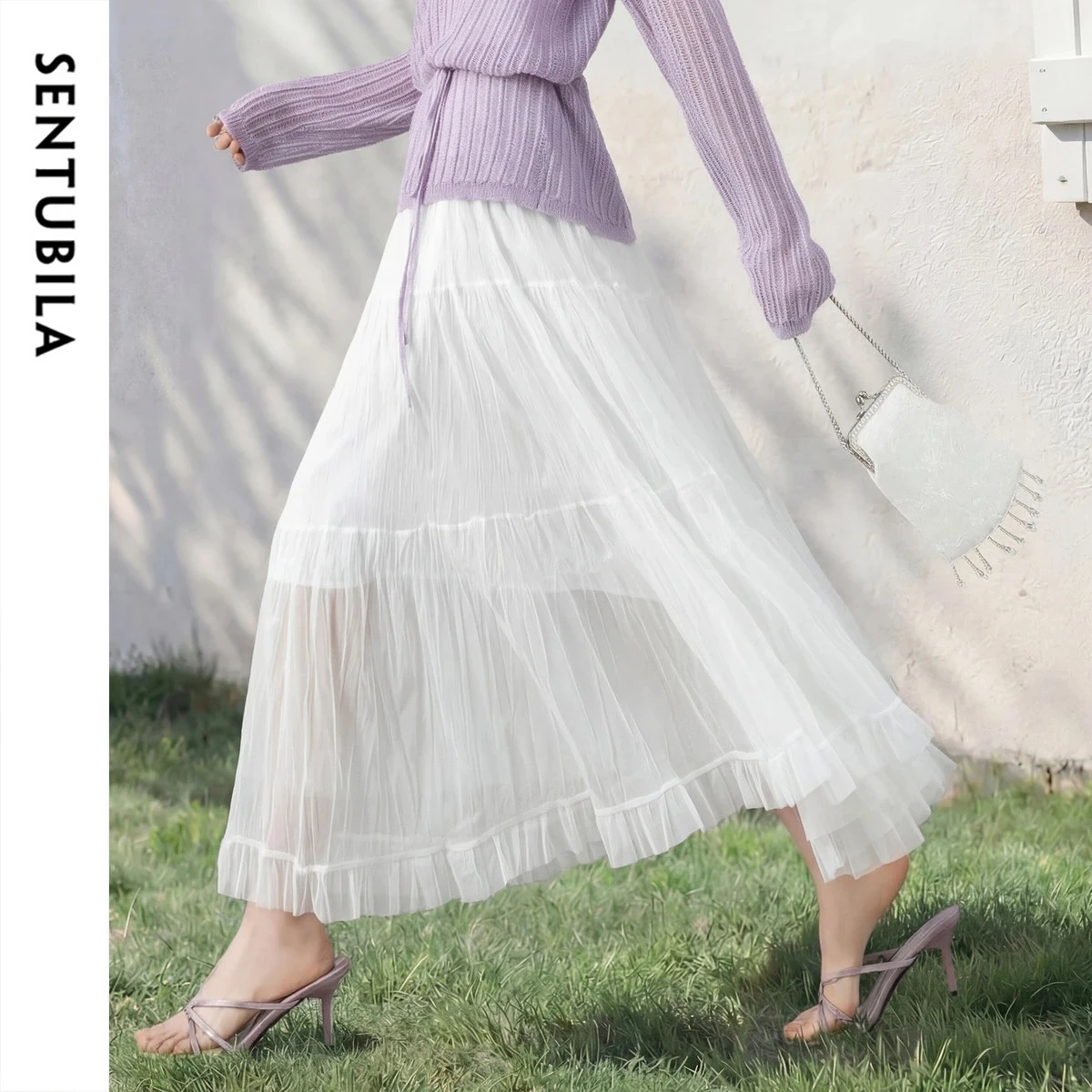 SENTUBILA White Mesh Long Skirt for Women 2026 Summer Elastic Waist Flowy Tulle A Line Layered Skirts Woman Clothes W62QL6868
SENTUBILA White Mesh Long Skirt for Women 2026 Summer Elastic Waist Flowy Tulle A Line Layered Skirts Woman Clothes W62QL6868