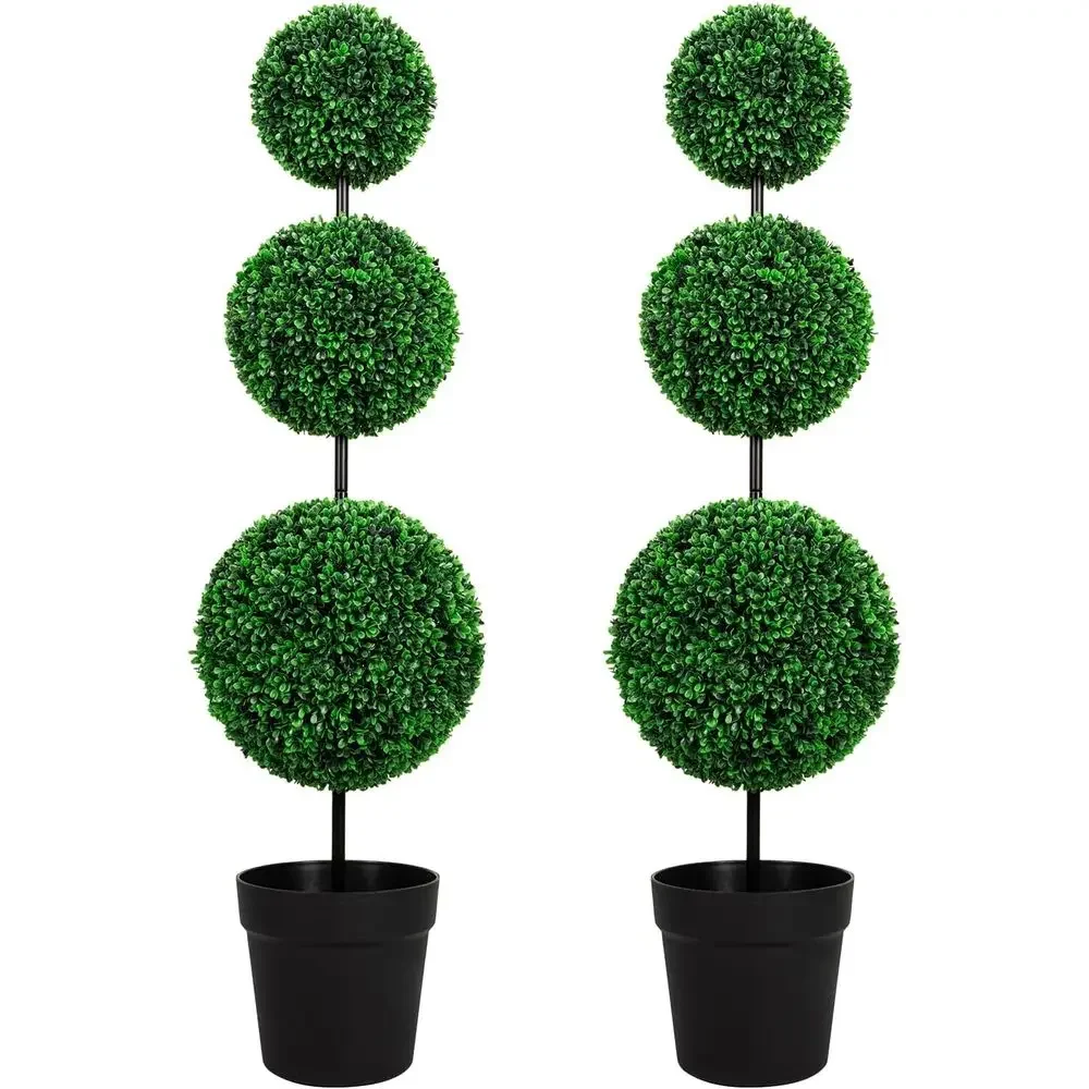 Set of 2 Artificial Triple Ball Topiary Trees with Black Planters for Outdoor and Indoor Use
Set of 2 Artificial Triple Ball Topiary Trees with Black Planters for Outdoor and Indoor Use