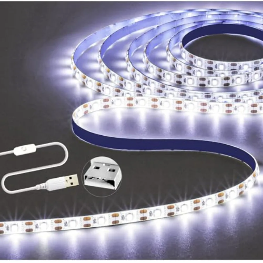 White LED Strip Lights, 6000K 9.84Ft Cuttable SMD2835 Flexible Rope Waterproof 180 LEDs Dimmable Plug Light Strip with Switch f
White LED Strip Lights, 6000K 9.84Ft Cuttable SMD2835 Flexible Rope Waterproof 180 LEDs Dimmable Plug Light Strip with Switch f