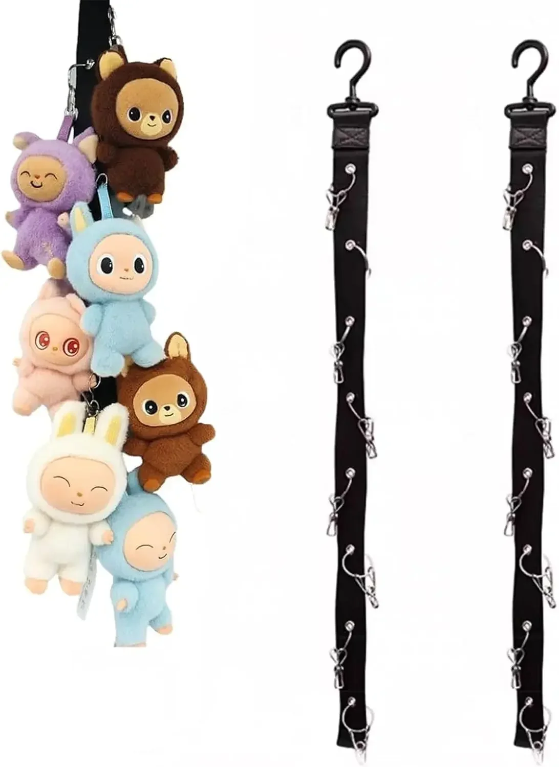 Display Strap for 15-17cm Blind Box Dolls, 8 Clips, Hanging Organizer, 2-Pack Black
Display Strap for 15-17cm Blind Box Dolls, 8 Clips, Hanging Organizer, 2-Pack Black