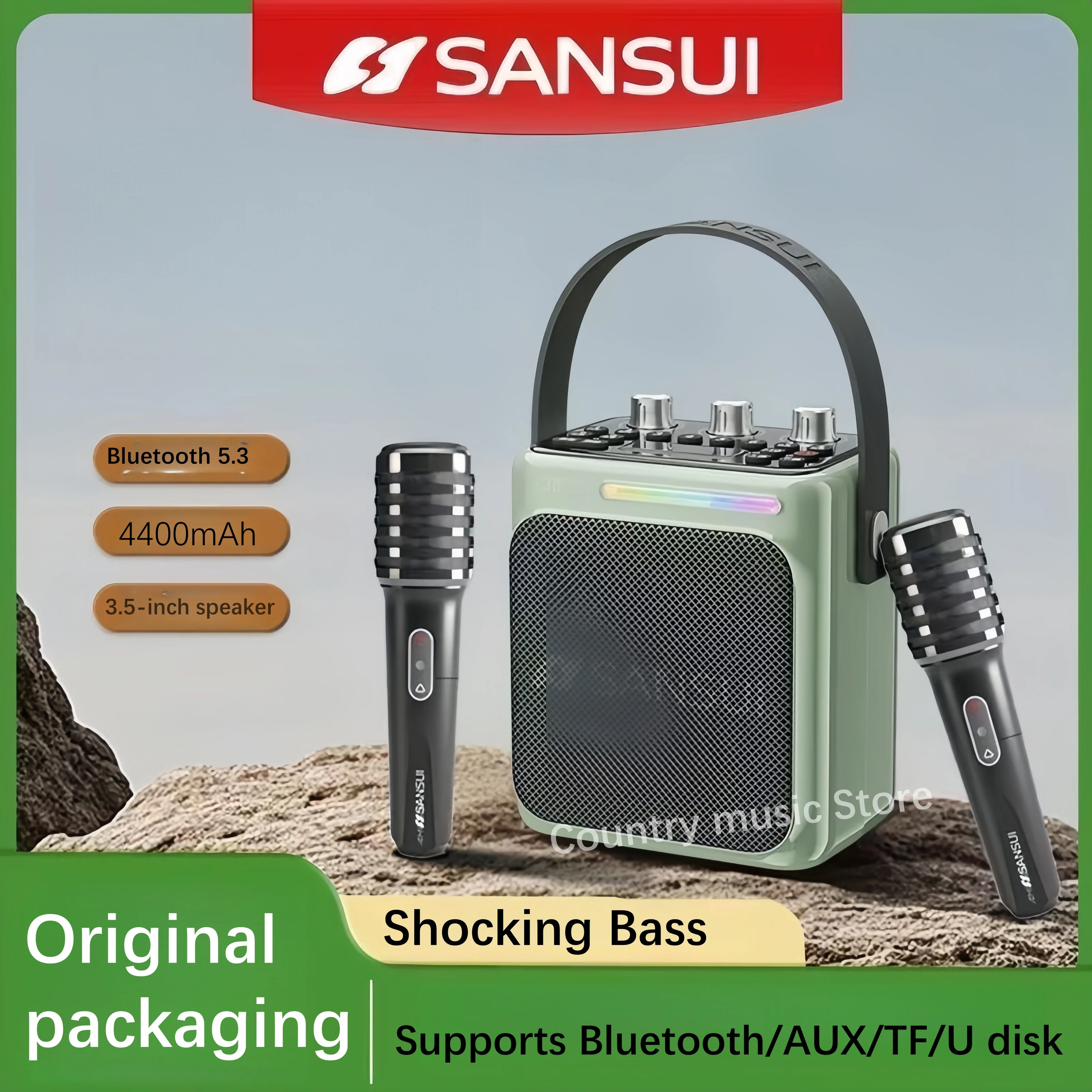 Outdoor 60W Bluetooth Speaker SANSUI T80 Outdoor Portable Karaoke Bluetooth Speaker with High Volume Square Dance Subwoofer 
Outdoor 60W Bluetooth Speaker SANSUI T80 Outdoor Portable Karaoke Bluetooth Speaker with High Volume Square Dance Subwoofer