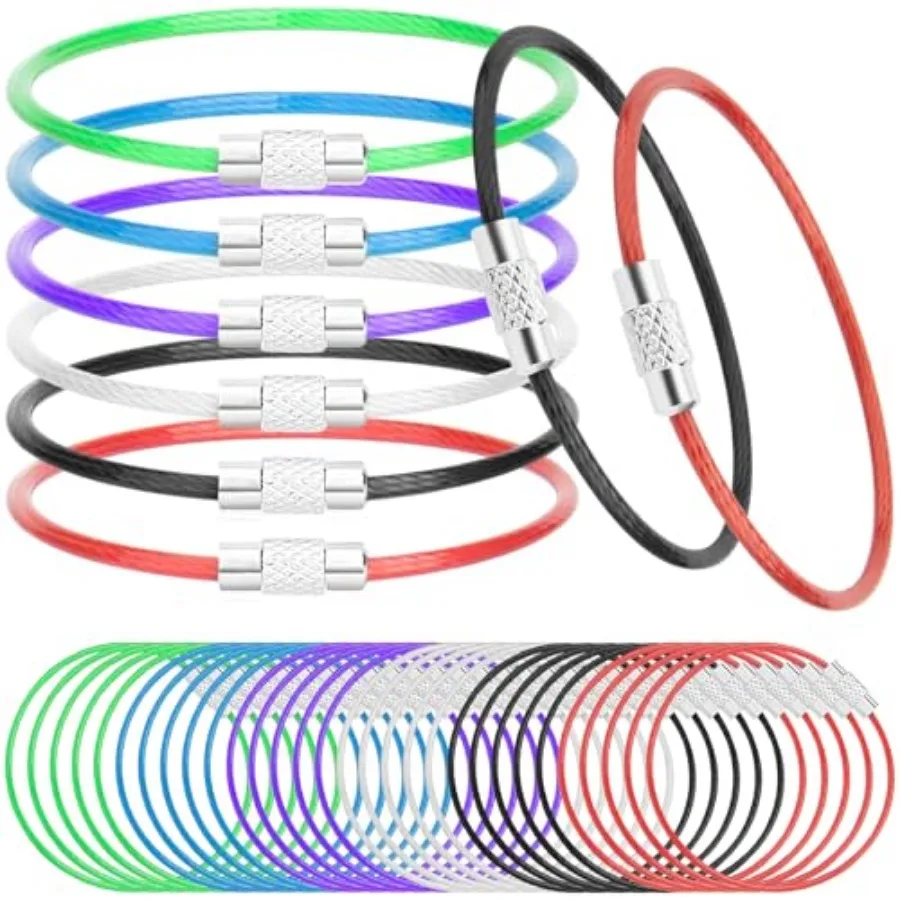 30 Pack Wire Keychain Cable, 6 Inch Large Stainless Steel Key Ring, Heavy Duty Luggage Tag Loops for ID Keepers/Keyrings/Kitche
30 Pack Wire Keychain Cable, 6 Inch Large Stainless Steel Key Ring, Heavy Duty Luggage Tag Loops for ID Keepers/Keyrings/Kitche
