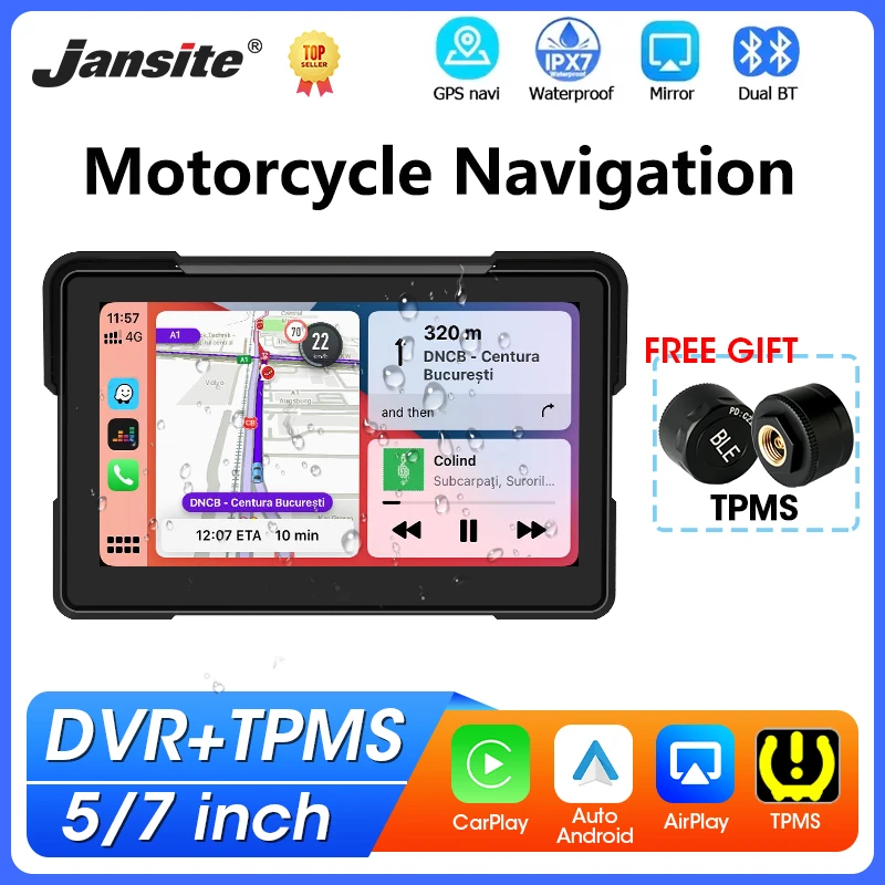 7 inch Motorcycle Monitor Support TPMS Wireless Carplay Android Auto Bluetooth Moto Smart Screen GPS Navigation IPX7 Waterproof
7 inch Motorcycle Monitor Support TPMS Wireless Carplay Android Auto Bluetooth Moto Smart Screen GPS Navigation IPX7 Waterproof
