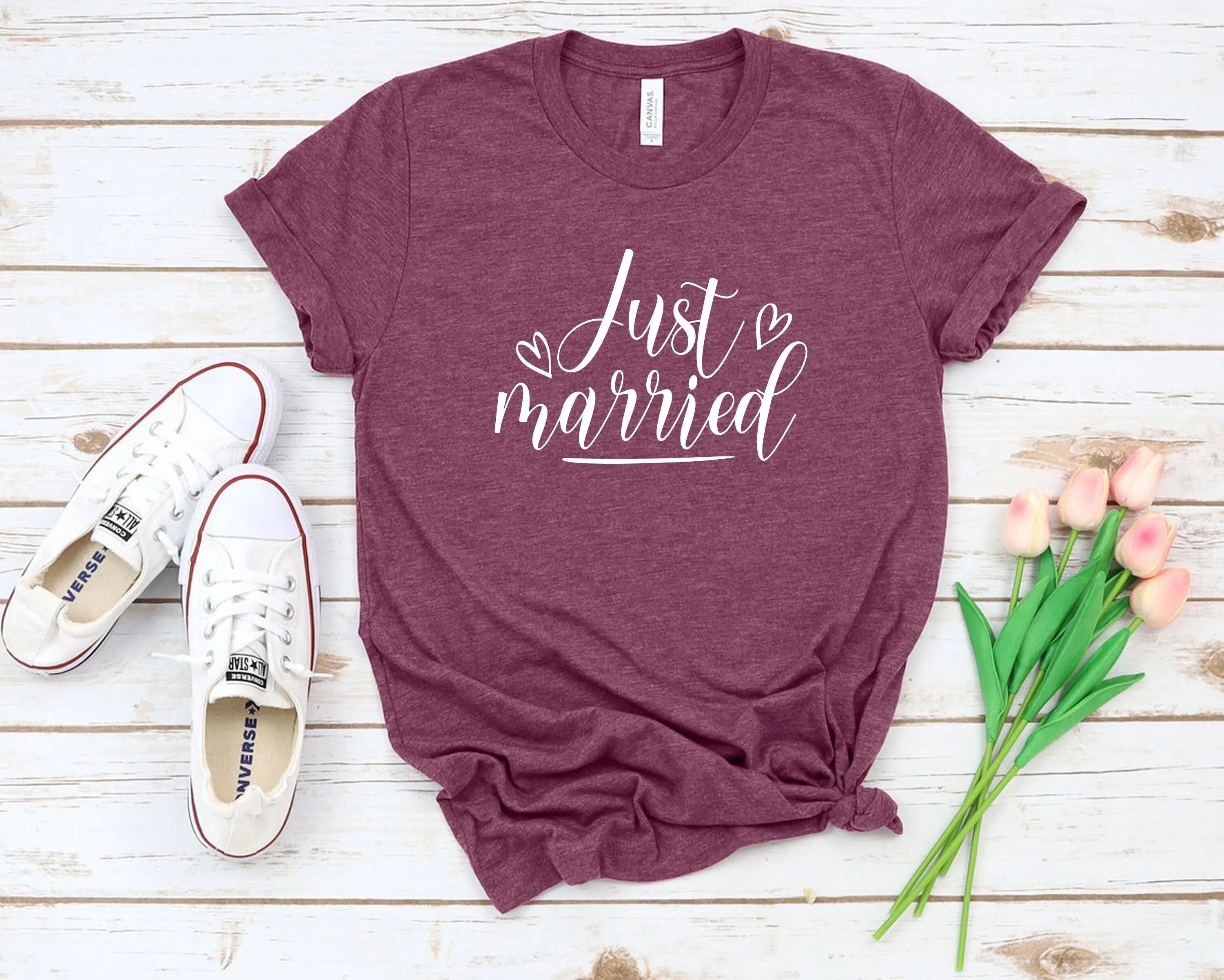 Just Married T Shirt Bachelorette Party Newlywed Honeymoon Wedding Love Engagement Bride
Just Married T Shirt Bachelorette Party Newlywed Honeymoon Wedding Love Engagement Bride
