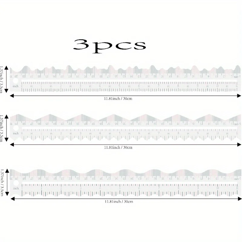 3Pcs Paper Tearing Ruler Acrylic Deckle Edge Craft Measuring Tool for Scrapbooking Irregular Edges Cutting
3Pcs Paper Tearing Ruler Acrylic Deckle Edge Craft Measuring Tool for Scrapbooking Irregular Edges Cutting