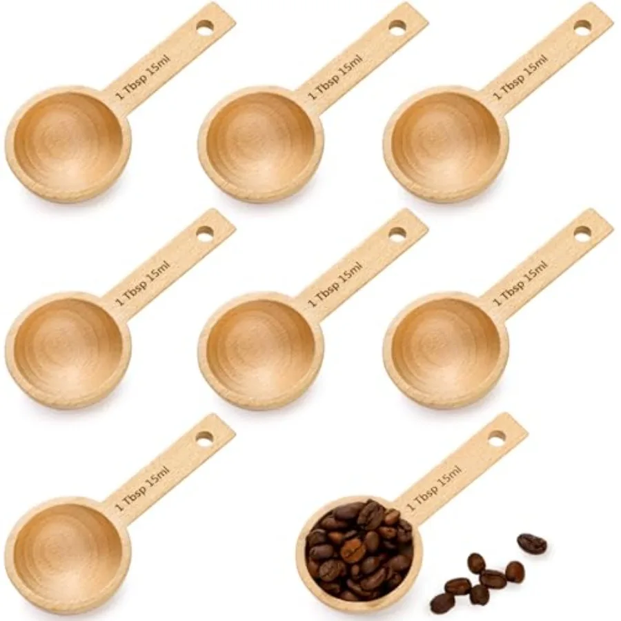 8 Pack Wood Measuring Scoops for Canister, 1 Tablespoon Beech Coffee Scoop Measuring Spoons for Coffee Beans, Ground Coffee, Pr
8 Pack Wood Measuring Scoops for Canister, 1 Tablespoon Beech Coffee Scoop Measuring Spoons for Coffee Beans, Ground Coffee, Pr