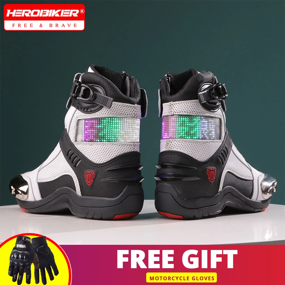 Men's And Women's Motorcycle Riding Boots Motorcycle Racing Boots Anti-slip Motorcycle Travel Equipment Rider Boots LED Screen 
Men's And Women's Motorcycle Riding Boots Motorcycle Racing Boots Anti-slip Motorcycle Travel Equipment Rider Boots LED Screen