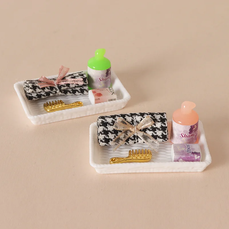 Dollhouse Bathroom Toiletries Set, Miniature Shampoo,Towel&Comb with Tray,Simulation Bath Accessories for Dollhouse Scene Layout
Dollhouse Bathroom Toiletries Set, Miniature Shampoo,Towel&Comb with Tray,Simulation Bath Accessories for Dollhouse Scene Layout