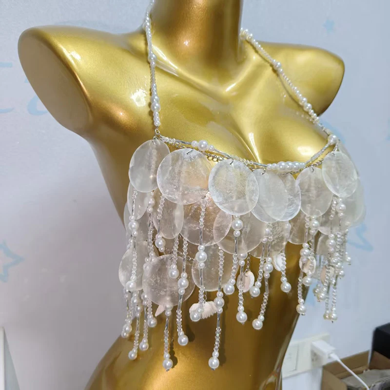 Gorgeous Handmade Bead Chest Chain Sexy Suspender Bra Crop Top Crystal Body Chain Music Festival Party Clubwear Dance Wear
Gorgeous Handmade Bead Chest Chain Sexy Suspender Bra Crop Top Crystal Body Chain Music Festival Party Clubwear Dance Wear