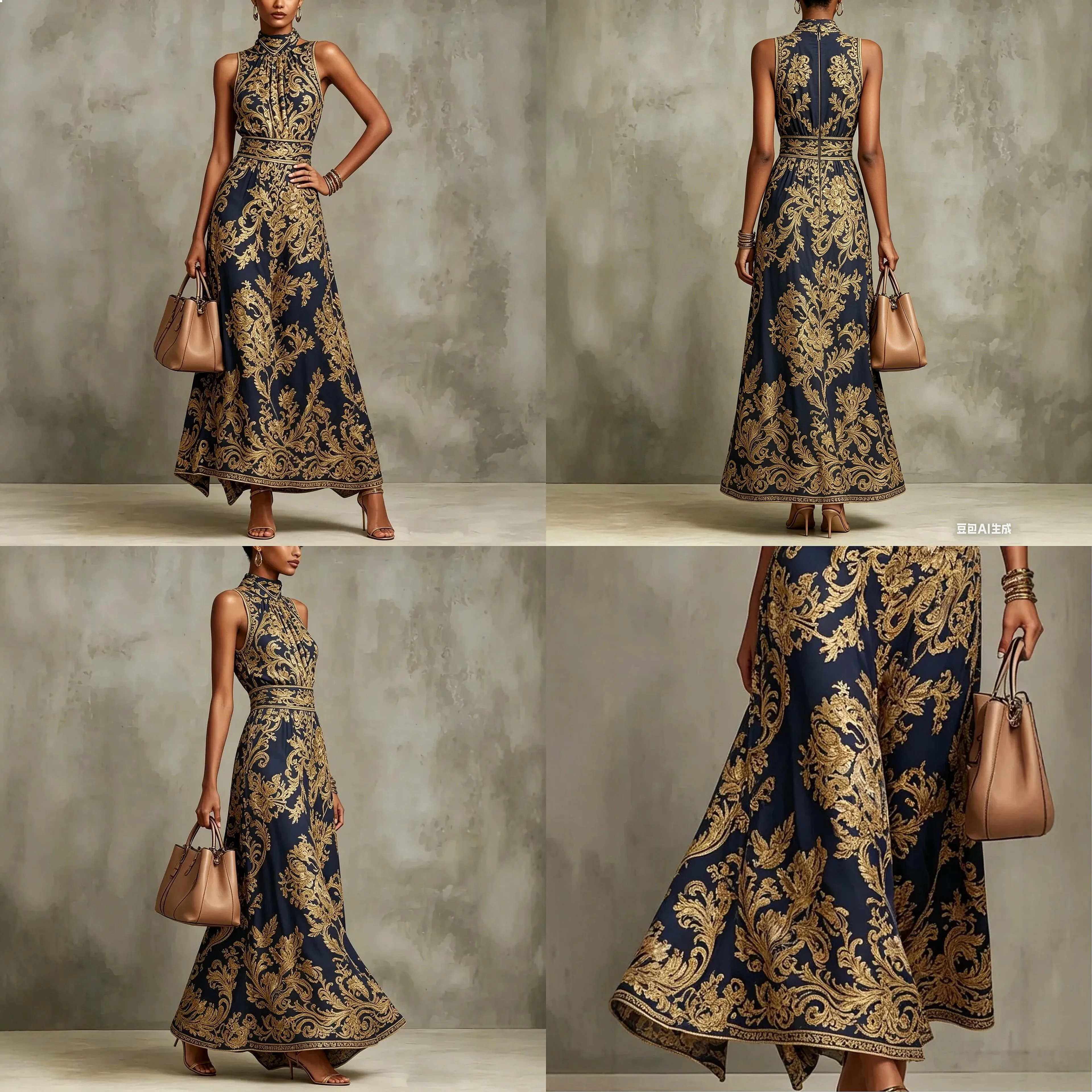 Vintage Gold Embroidered Long Dress Bodycon Evening Gown Dresses Spring Summer
Vintage Gold Embroidered Long Dress Bodycon Evening Gown Dresses Spring Summer