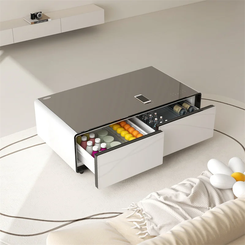 2025 Modern Smart Furniture Smart Coffee Table 135L Dual Drawer Refrigerator Wireless Charging Music Player
2025 Modern Smart Furniture Smart Coffee Table 135L Dual Drawer Refrigerator Wireless Charging Music Player