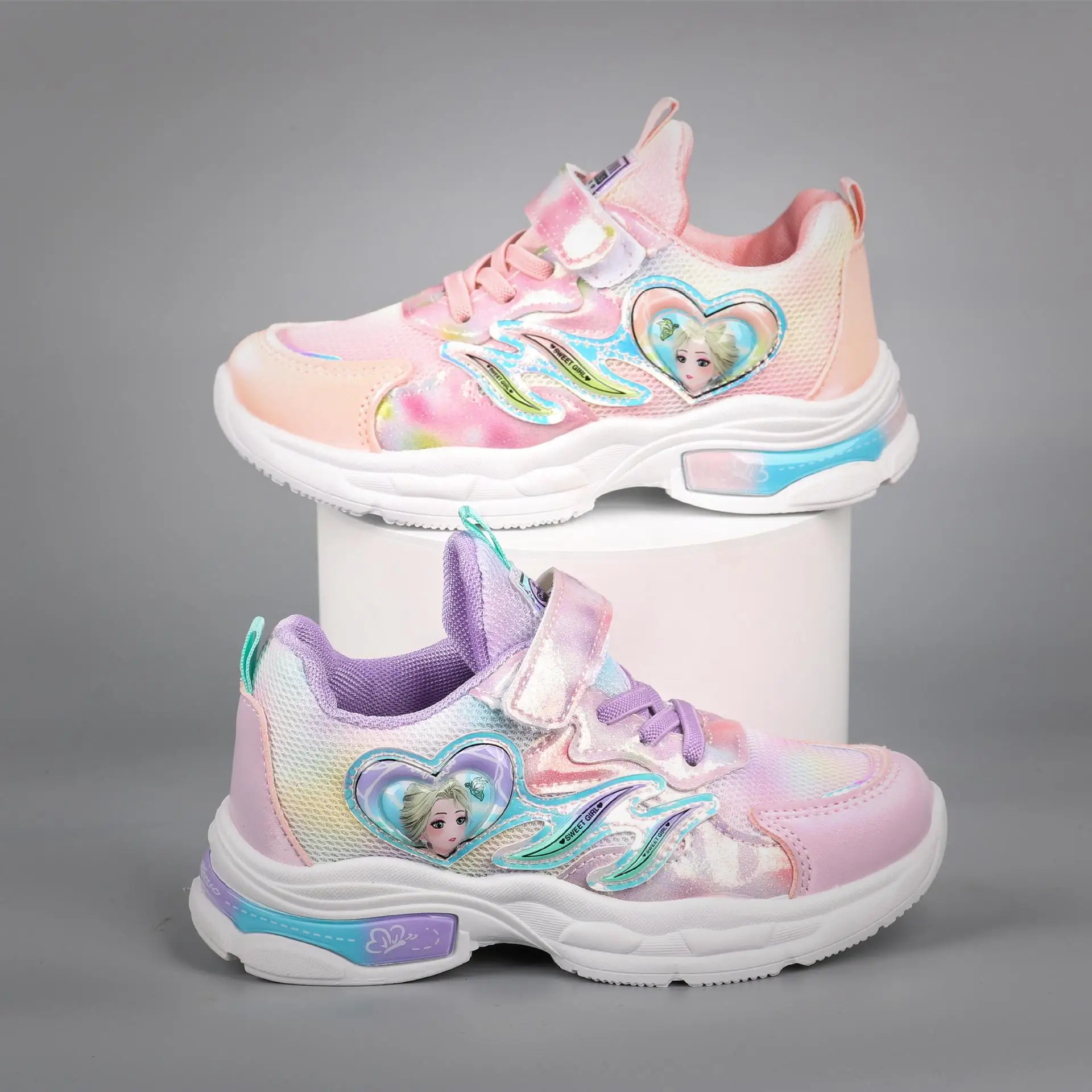 Disney Girls' Mesh Sports Shoes Breathable Spring Fashion Casual Running Princess Elsa Children's Pink Purple Shoes Size 26-37
Disney Girls' Mesh Sports Shoes Breathable Spring Fashion Casual Running Princess Elsa Children's Pink Purple Shoes Size 26-37