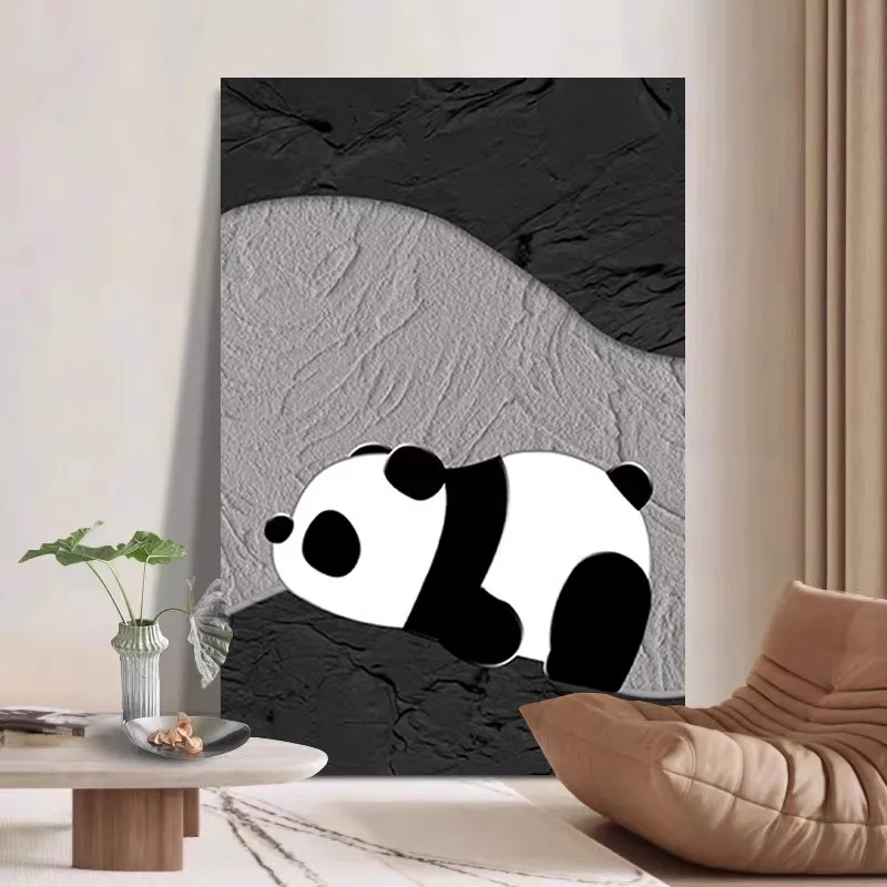 Cute Animal Picture Abstract Wall Art Acrylic Black White Panda Palette Knife Oil Painting Frameless Canvas Artwork Dropshipping
Cute Animal Picture Abstract Wall Art Acrylic Black White Panda Palette Knife Oil Painting Frameless Canvas Artwork Dropshipping