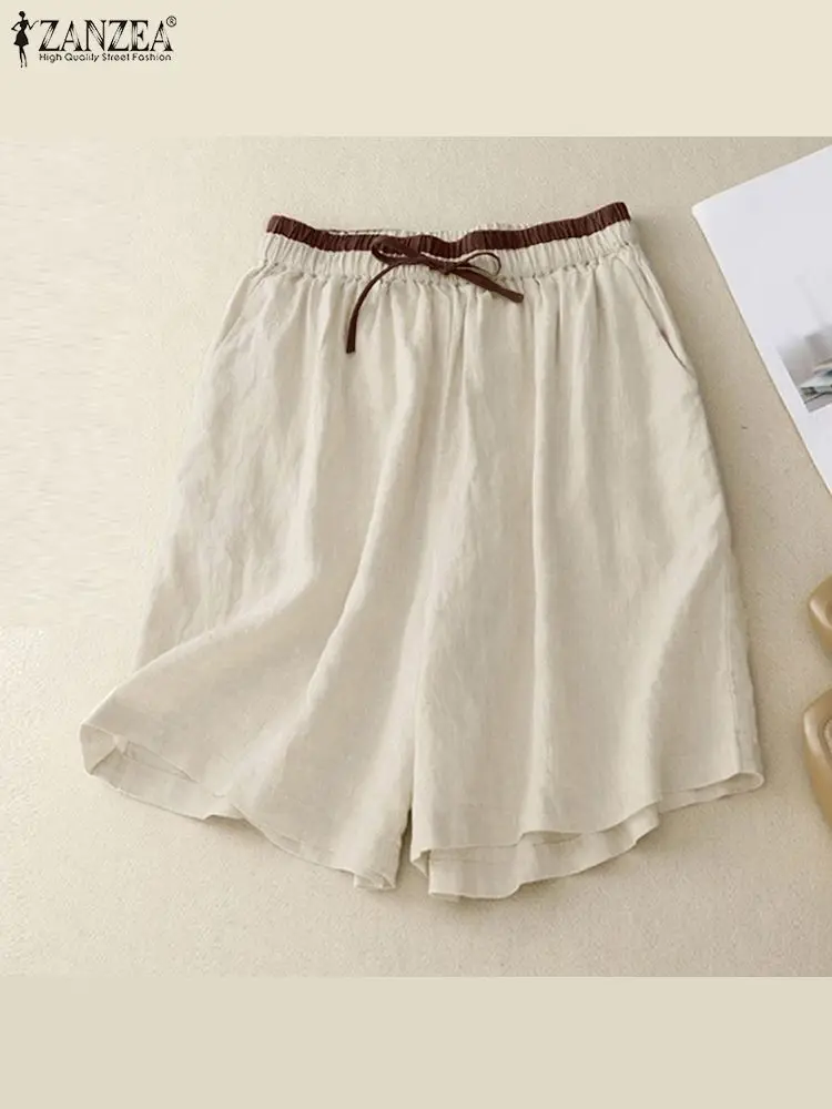 Women Fashion Casual Loose Beach Pants 2024 ZANZEA Summer Elastic Waist Solid Shorts Vintage Patchwork Trousers Cotton Palazzo
Women Fashion Casual Loose Beach Pants 2024 ZANZEA Summer Elastic Waist Solid Shorts Vintage Patchwork Trousers Cotton Palazzo