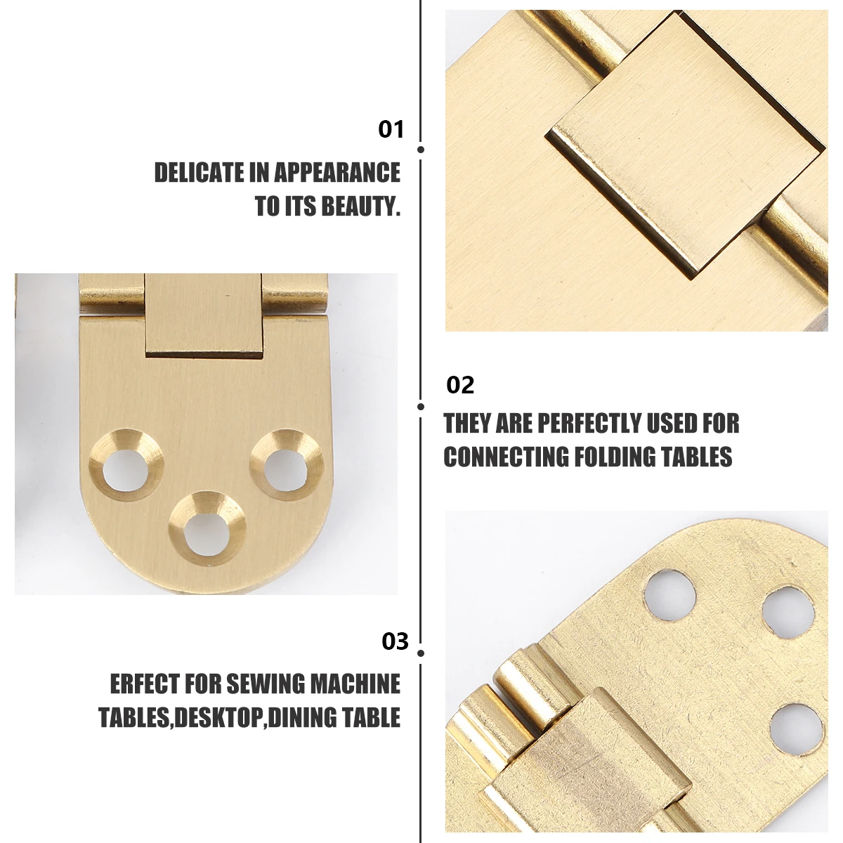 2Pcs Solid Brass Hinges Connectors Golden Cabinet Hinges Folding Support Anti-Corrosion Wear-Resistant For Table Cabinet Door
2Pcs Solid Brass Hinges Connectors Golden Cabinet Hinges Folding Support Anti-Corrosion Wear-Resistant For Table Cabinet Door