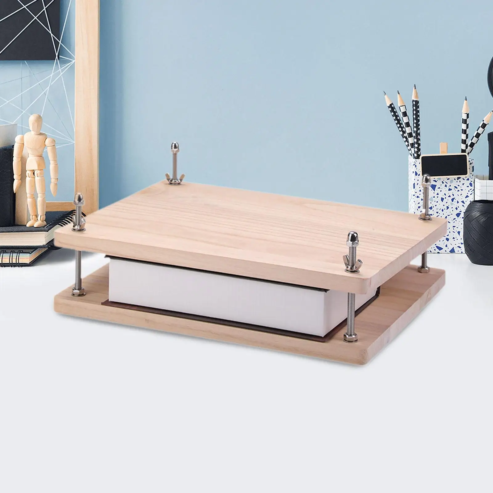 Wood Book Press Book Binding Board DIY Crafting Handmade Paper Press Bookbinding Machine Tool for Office Nonslip Enthusiasts
Wood Book Press Book Binding Board DIY Crafting Handmade Paper Press Bookbinding Machine Tool for Office Nonslip Enthusiasts