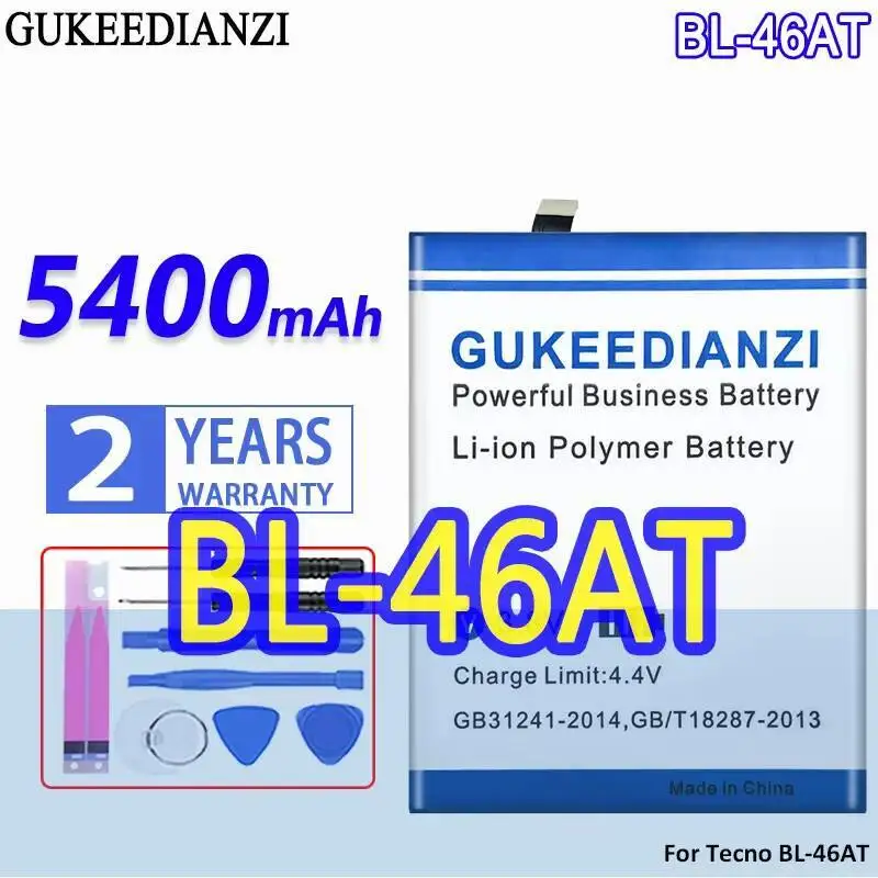 High-Capacity For Tecno BL-46AT 5400Mah Long-Lasting Performance Mobile Phone Battery
High-Capacity For Tecno BL-46AT 5400Mah Long-Lasting Performance Mobile Phone Battery