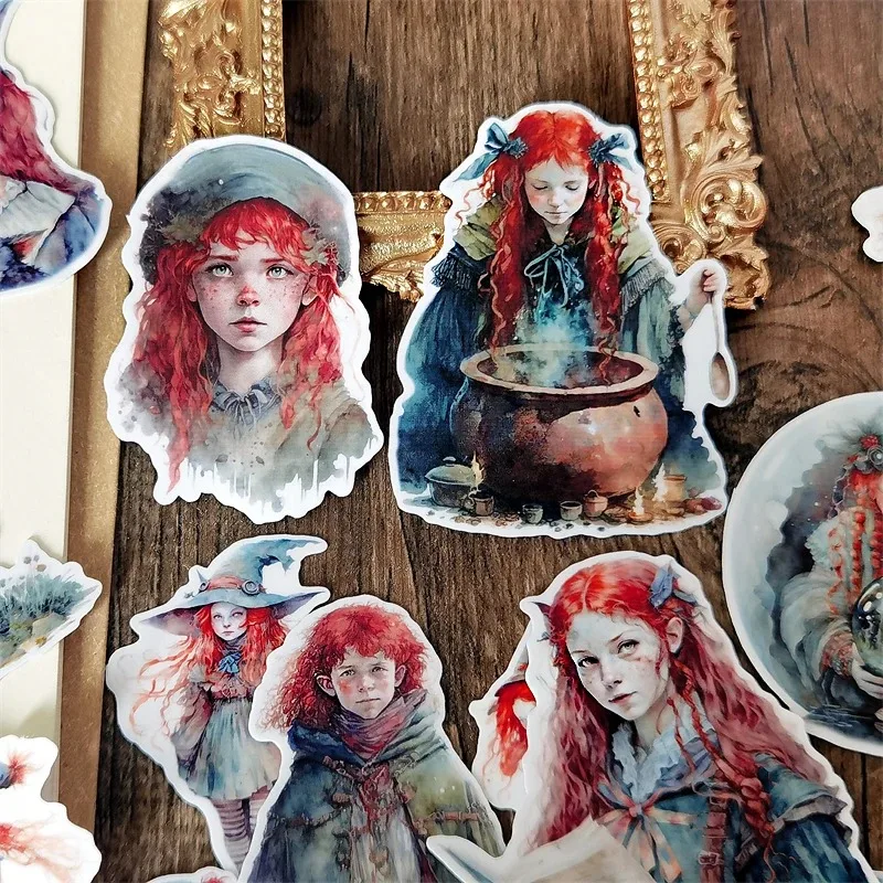 Watercolor European Red Headed Witch Witch Stickers Crafts and Scrapbooking Stickers Kids Toys Book Decorative Sticker DIY
Watercolor European Red Headed Witch Witch Stickers Crafts and Scrapbooking Stickers Kids Toys Book Decorative Sticker DIY