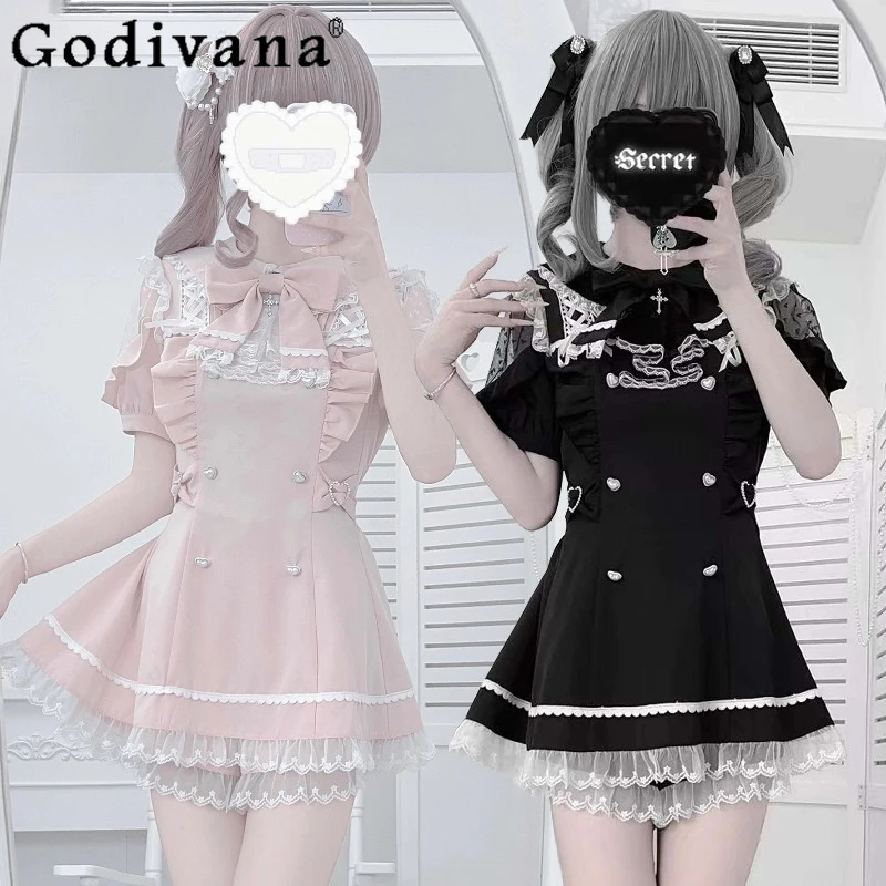 Original Mine Mass-Produced Lolita Dress+Shorts 2-Piece Set Japanese Woman's Girls Sweet Bow Slim-Fit Short-Sleeve Dress Set
Original Mine Mass-Produced Lolita Dress+Shorts 2-Piece Set Japanese Woman's Girls Sweet Bow Slim-Fit Short-Sleeve Dress Set