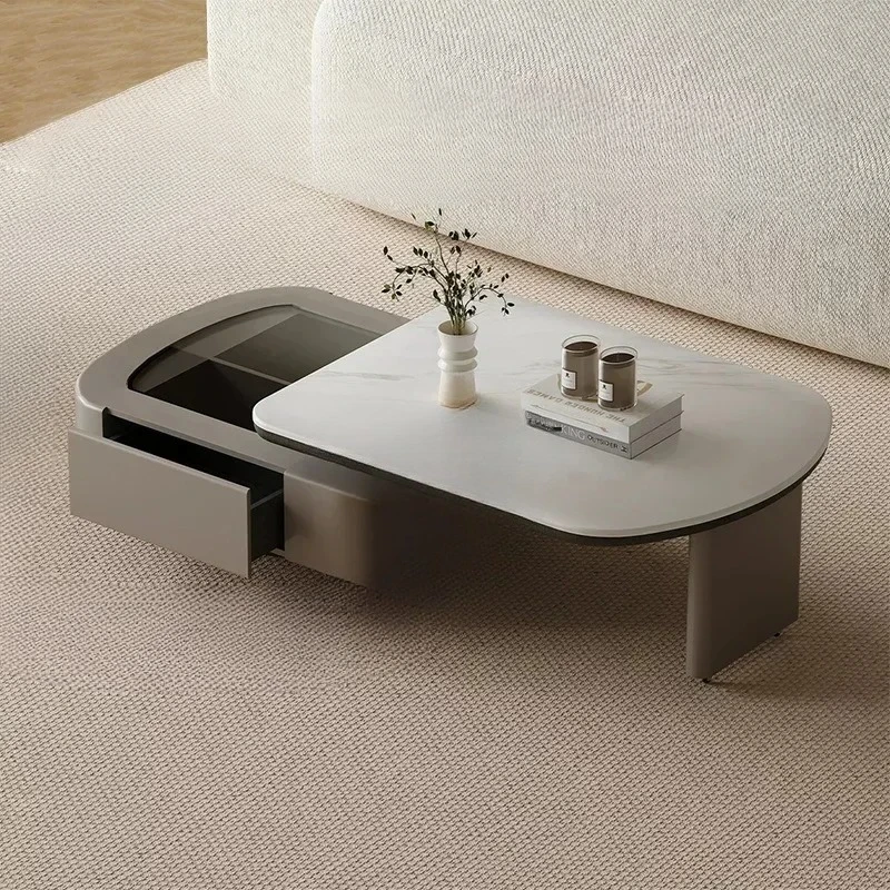 Sili Wind Rotating Small Apartment Living Room Special-Shaped Microlite High-Grade Glass Combined Tea Table
Sili Wind Rotating Small Apartment Living Room Special-Shaped Microlite High-Grade Glass Combined Tea Table