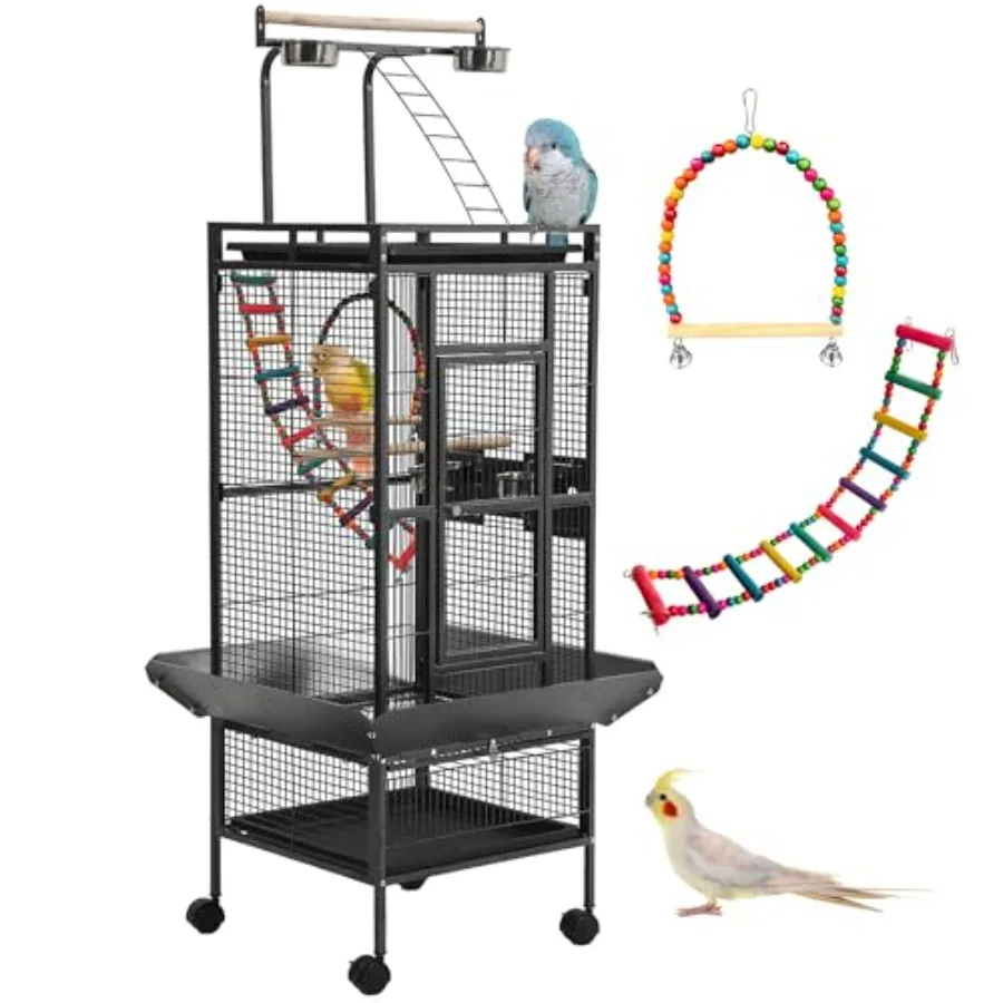 Large Bird Cages for Parakeets, Cockatiel Cage for Birds with Parrot Toys, Skirt Seed Catcher, Play Top Slide-Out Tray for Conu
Large Bird Cages for Parakeets, Cockatiel Cage for Birds with Parrot Toys, Skirt Seed Catcher, Play Top Slide-Out Tray for Conu