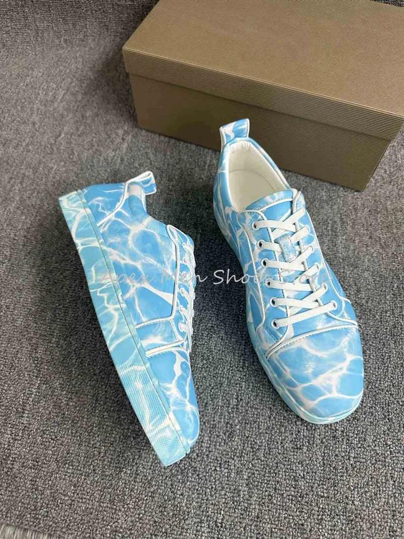 Blue White Mixed Colors Lace Up Water Ripple Sports Shoes for Men Breathable Flat Soled Sneakers Non Slip Running Couple Shoes
Blue White Mixed Colors Lace Up Water Ripple Sports Shoes for Men Breathable Flat Soled Sneakers Non Slip Running Couple Shoes